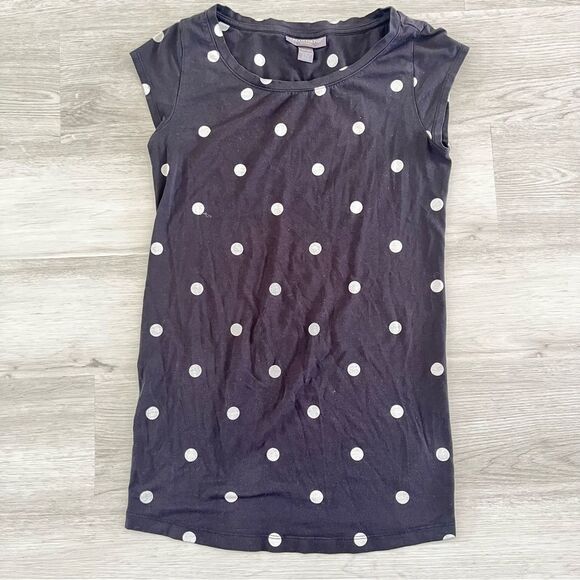 A Pea in the Pod Black & White Polka Dot Short Sleeve Tee Size Small - Picture 1 of 4